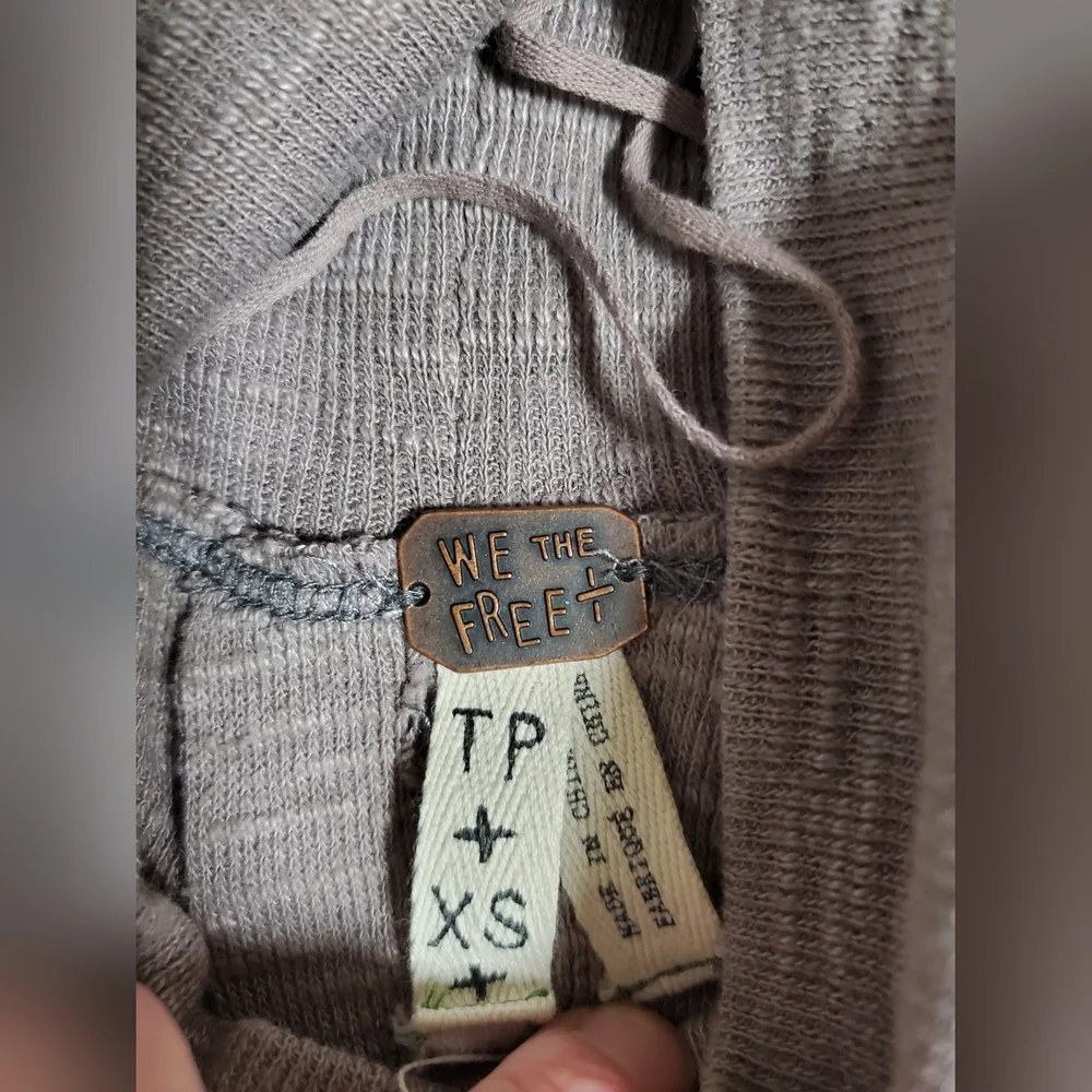 We The FREE PEOPLE Medium Oversized Mock Neck Ribbed Sweater Open Back Detail